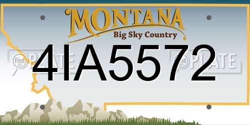 4IA5572 Montana License Plate