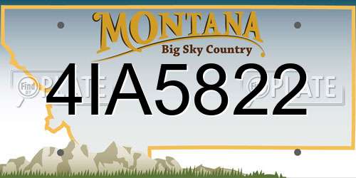 4IA5822 Montana License Plate
