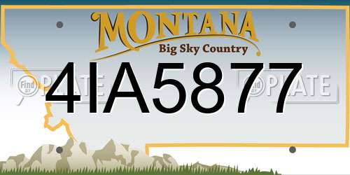 4IA5877 Montana License Plate