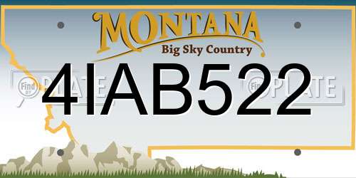 4IAB522 Montana License Plate