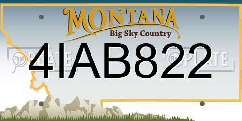 4IAB822 Montana License Plate