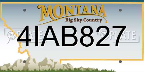 4IAB827 Montana License Plate