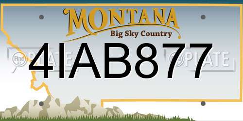 4IAB877 Montana License Plate