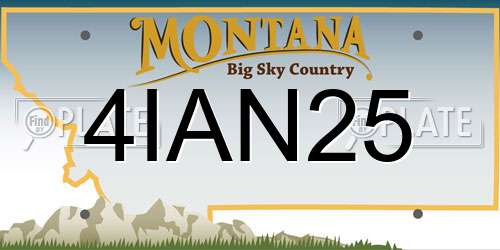 4IAN25 Montana License Plate