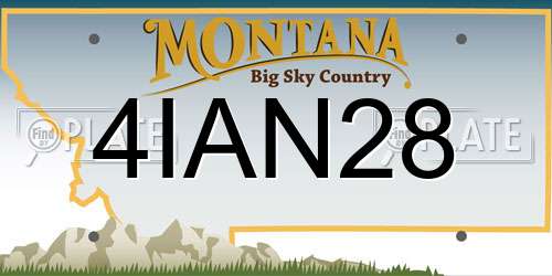 4IAN28 Montana License Plate