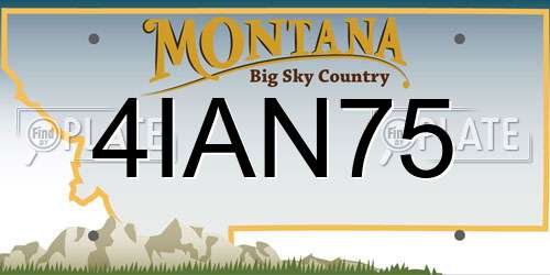 4IAN75 Montana License Plate