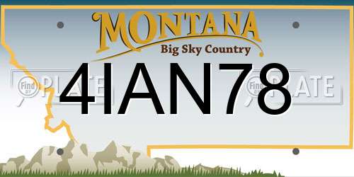 4IAN78 Montana License Plate