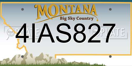 4IAS827 Montana License Plate