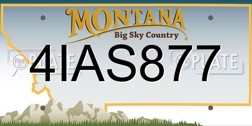 4IAS877 Montana License Plate
