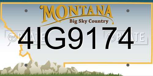 4IG9174 Montana License Plate
