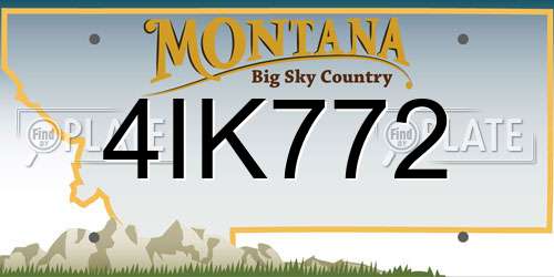 4IK772 Montana License Plate