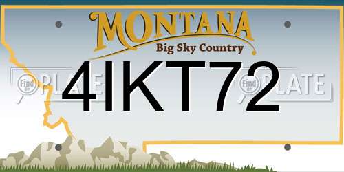 4IKT72 Montana License Plate