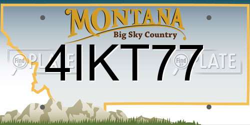 4IKT77 Montana License Plate