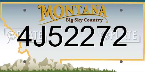4J52272 Montana License Plate