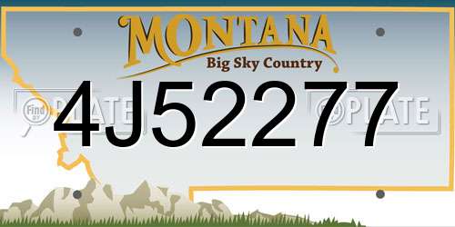 4J52277 Montana License Plate