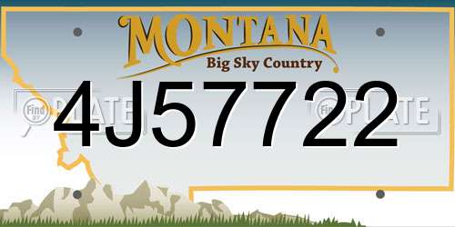 4J57722 Montana License Plate