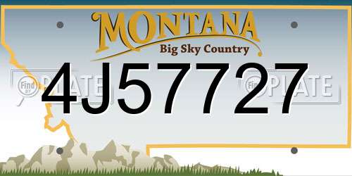 4J57727 Montana License Plate