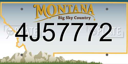 4J57772 Montana License Plate
