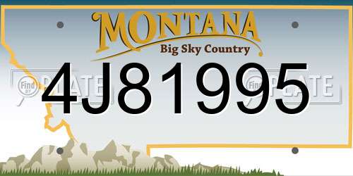 4J81995 Montana License Plate