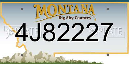 4J82227 Montana License Plate