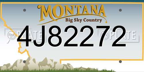 4J82272 Montana License Plate