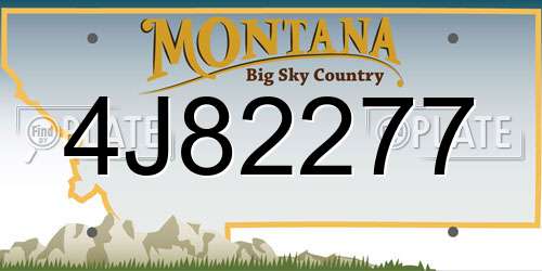 4J82277 Montana License Plate