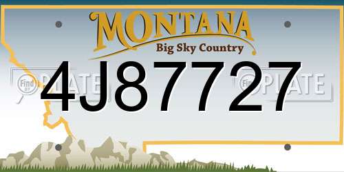 4J87727 Montana License Plate