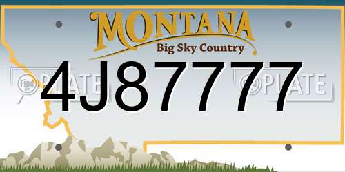 4J87777 Montana License Plate