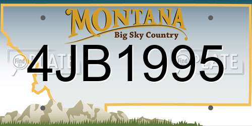 4JB1995 Montana License Plate