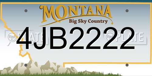 4JB2222 Montana License Plate
