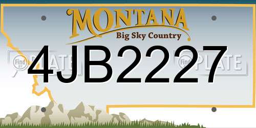 4JB2227 Montana License Plate