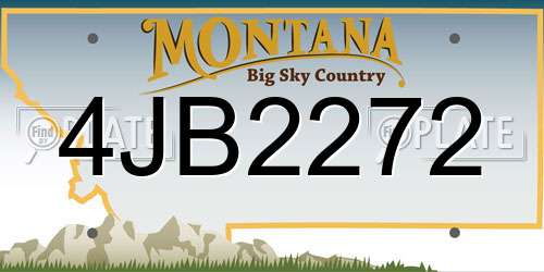 4JB2272 Montana License Plate
