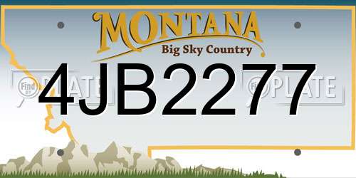 4JB2277 Montana License Plate