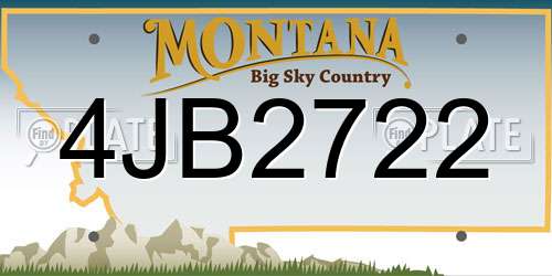 4JB2722 Montana License Plate