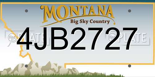 4JB2727 Montana License Plate