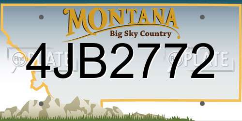 4JB2772 Montana License Plate