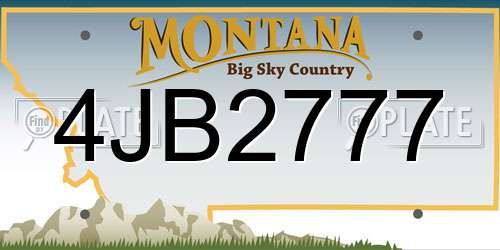 4JB2777 Montana License Plate