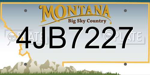 4JB7227 Montana License Plate