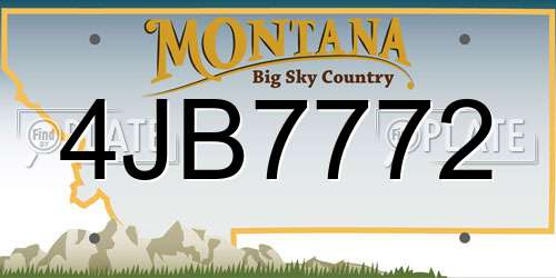 4JB7772 Montana License Plate