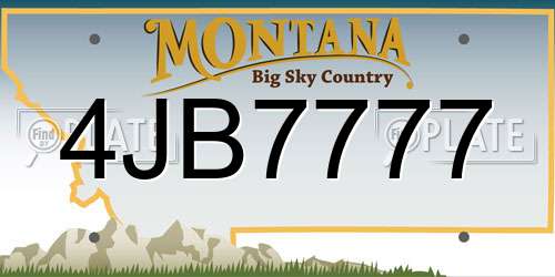 4JB7777 Montana License Plate
