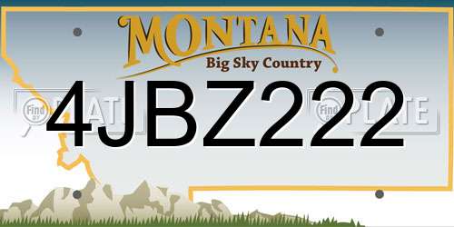 4JBZ222 Montana License Plate