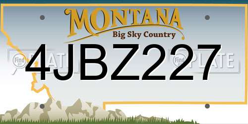 4JBZ227 Montana License Plate
