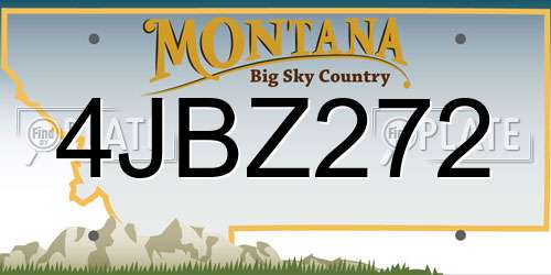 4JBZ272 Montana License Plate