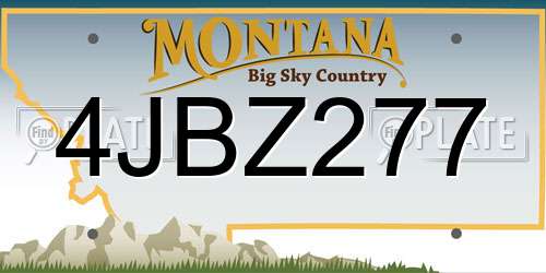 4JBZ277 Montana License Plate