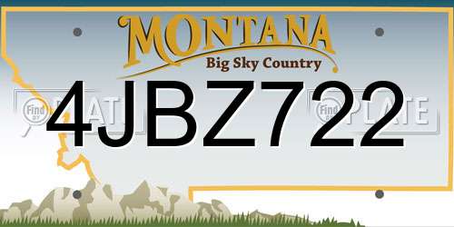 4JBZ722 Montana License Plate