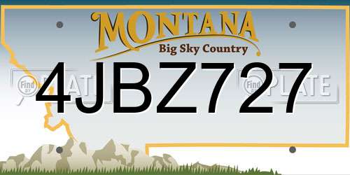 4JBZ727 Montana License Plate