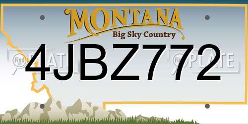 4JBZ772 Montana License Plate
