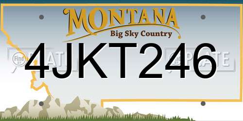 4JKT246 Montana License Plate