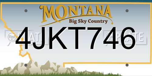 4JKT746 Montana License Plate