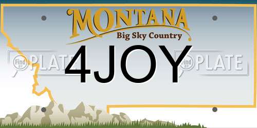 4JOY Montana License Plate